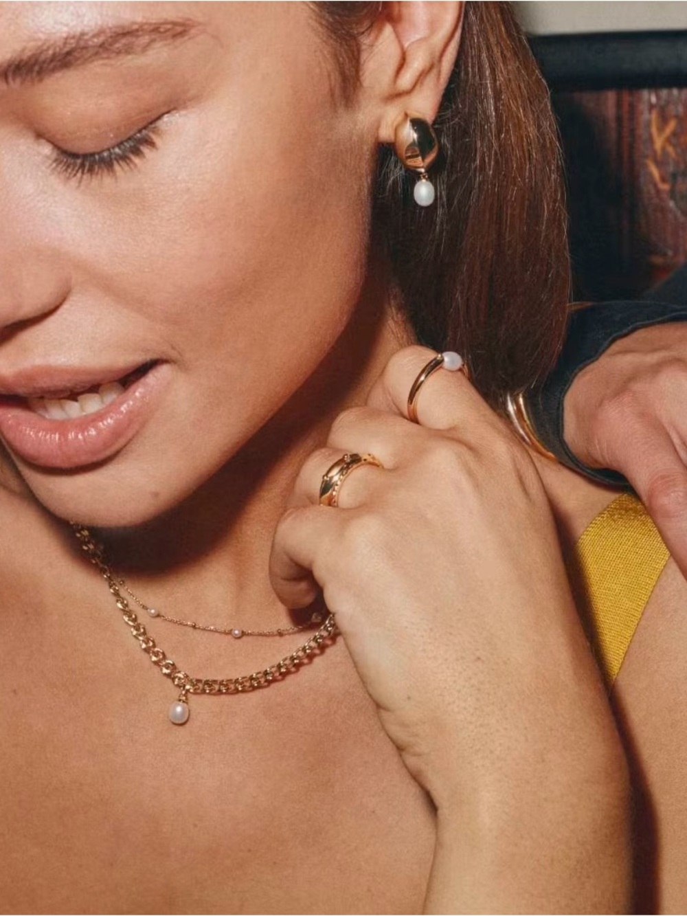 Kendra Scott Oakland Pearl Gold Chain Necklace